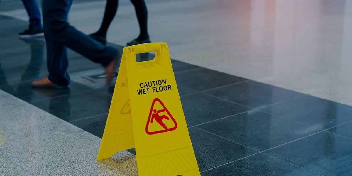 Caution wet floor sign