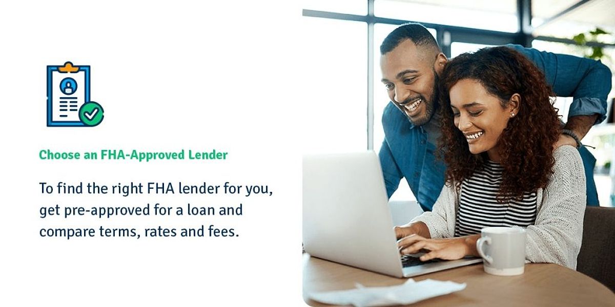 Couple looking at laptop to choose FHA Lender